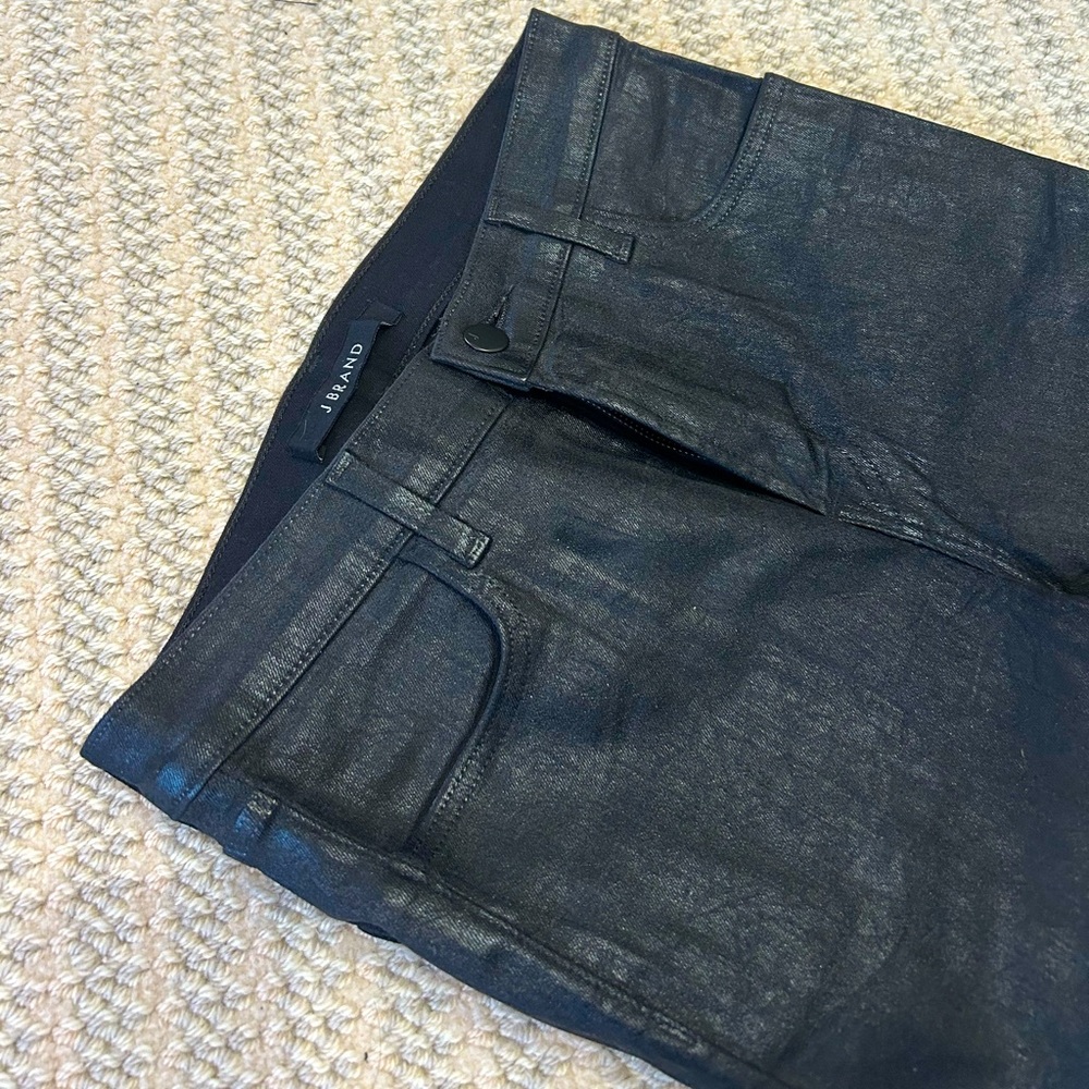 J Brand festive black waxed denim - perfect holiday flare